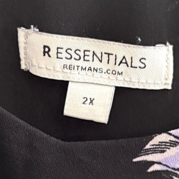 Reitmans Black Floral Print Spaghetti Strap Double Lined Blouse - Size 2X - Picture 5 of 14